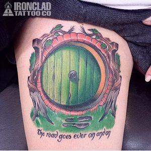Hobbit Hole Tattoo by Emmanuel Mendoza #hobbithole #hobbitholetattoo #hobbit #hobbittattoo #thehobbit #lordoftherings #EmmanuelMendoza
