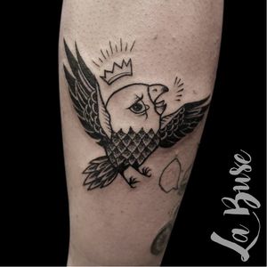 Quirky bird tattoo by La Buse #LaBuse #blackwork #illustrative #bird