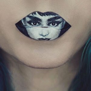 Audrey Hepburn Portrait Lip Art by @Ryankellymua #Lipart #Makeupart #Makeup #Ryankellymua #Portrait #Audreyhepburn