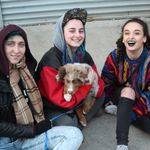 A group of young ladies in line at the Tattoo to Protect your Parts event with their adorable puppy. #charity #MagickCity #MagicCobraTattooSociety #PartytoProtect #PlannedParenthood #TattootoProtectyourParts