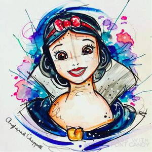 snow white drawing tattoo