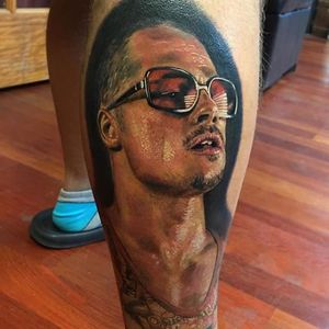 Tyler Durden portrait. Tattoo by Pony Lawson. #realism #colorrealism #portrait #PonyLawson #TylerDurden #FightClub