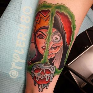 Evil Queen Tattoo by Tyler Nealeigh #DisneyVillain #Disney #EvilQueen #TylerNealeigh