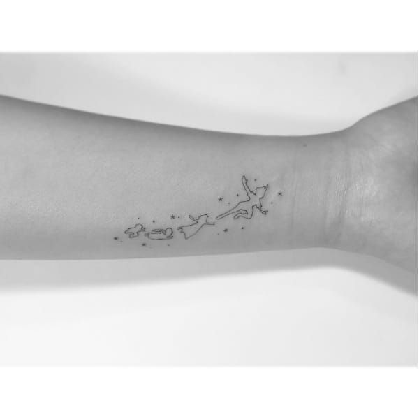 peter pan flying silhouette tattoo