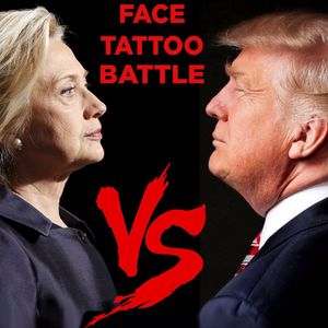 Snapchat Face Tattoo Battle Hillary vs. Trump #snapchat #facetattoobattle #tattoodotv #HillaryClinton #Clinton #DonaldTrump #Trump