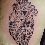 Blackwork patterned anatomical heart tattoo by Sylvie le Sylvie. #SylvieLeSylvie #blackwork #pattern #anatomicalheart