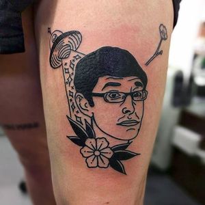 Louis Theroux by Joey Salvage (via IG -- joeysalvage_tattoo) #joeysalvage #louistheroux #louistherouxtattoo