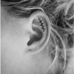 Micro tattoo by Rosa Vogt. #RosaVogt #microtattoo #subtle #leaf #plant #ear #eartattoo