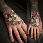 Dark cat tattoo by Santi Bord #SantiBord #neotraditional #floral #cat