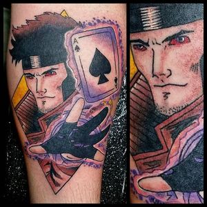 Gambit Tattoo by Steve Rieck #Gambit #ComicBookTattoo #ComicBook #Comics #Superhero #SteveRieck
