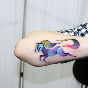 Horse tattoo by Ann Lilya #AnnLilya #colorful #horse #psychedelic