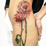 Sketch watercolor poppy tattoos by Sandro Stagnitta. #sketch #watercolor #SandroStagnitta #flower #poppy