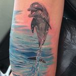 Dolphin tattoo by Tatu Chino. #realism #colorrealism #dolphin #TatuChino