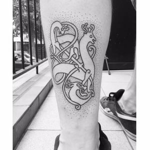 Viking tattoo by Wsciekly Kot #WscieklyKot #handpoked #baltic #nordic #slavic #traditional #geometric #dotwork #blackwork #viking