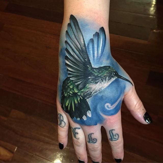 color realism hummingbird tattoo by Misty Locket TattooNOW