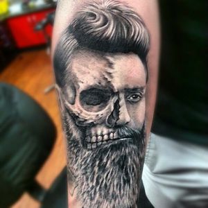 Ned Kelly Tattoo by Nate Cant #NedKelly #NedKellyTattoo #OutlawTattoo #FolkloreTattoos #AustralianTattoos #NateCant