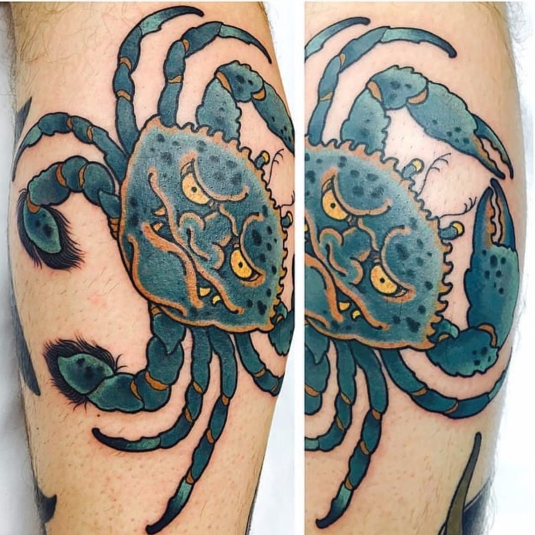 blue crab tattoo traditional