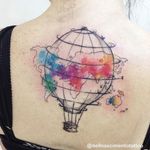 Balloon Tattoo by Dell Nascimento #balloon #watercolor #watercolorartist #contemporary #DellNascimento