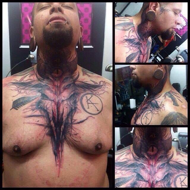 49 Elegant Evil Neck Tattoos