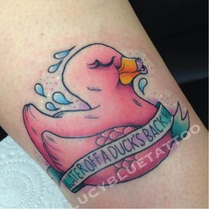 RuPaul rubber duck tattoo by Lucy Blue #RuPaul #LucyBlue #rubberduck #dragqueen