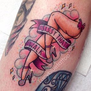 Leggy tattoo by Lucy Blue #RuPaul #LucyBlue #pinup #sissythatwalk #dragqueen #pinuptattoo