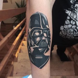 Geometric Darth Vader tattoo by Karl Marks. #geometric #StarWars #DarthVader #villain #KarlMarks