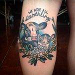 Vegan Tattoo by Avalon Westcott #vegan #vegantattoos #veganink #traditional #animals #AvalonWestcott