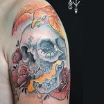 Skull tattoo by Emy Blacksheep #EmyBlacksheep #newschool #skull