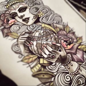 This beautifully illustrated ladyhead would make an amazing tattoo. Art by Arron Townsend #ArronTownsend #neotraditional #L3InkTattoo #Liverpool #UKTattooer #ladyhead #gypsy