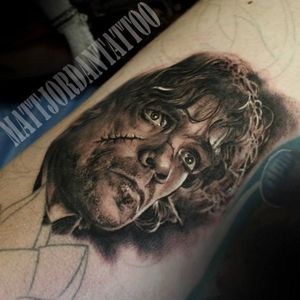 Tyrion Lannister Tattoo by Matt Jordan #MattJordan #Tyrion #Lannister #TyrionLannister #TyrionTattoo #TyrionLannisterTattoo #PeterDinklage #Portrait #GameofThrones