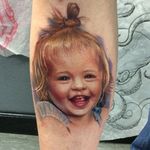 Sweet child portrait tattoo by Kyle Cotterman. #realism #colorrealism #KyleCotterman #portrait #child