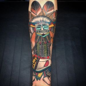 Kachina Tattoo by Silvio Anibal #kachinadoll #kachina #nativeamerican #nativeamericanart #nativeamericandoll #americanindian #SilvioAnibal