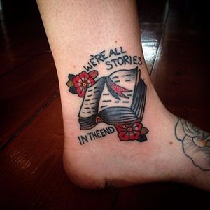 Inspirational quote tattoo. Artist unknown. #quote #inspirational #inspirationalquote #motivation #meaning #meaningful #script #sayings #literature #book