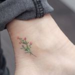 Subtle tattoo by Mini Lau. #subtle #microtattoo #pastel #southkorean #feminine #girly #tiny #flower #MiniLau