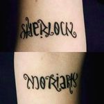 Sherlock/Moriarty ambigram tattoo (via IG -- may_be_rol) #ambigram #sherlock #moriarty