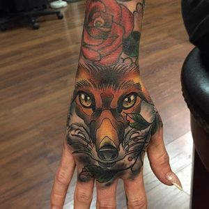 Traditional Fox Tattoo by Joshua Qualiotto #fox #foxtattoo #foxtattoos #traditionalfox #traditionalfoxtattoo #traditional #traditionaltattoo #traditionalanimal #JoshuaQualiotto
