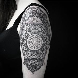Dotwork Tattoo by Jason Corbett #dotwork #blackwork #geometric #contemporary #JasonCorbett