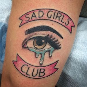 Sad girl tattoo by Chelsea Jane. #sad #sadgirl #sadgirlclub #subculture #crying #cry