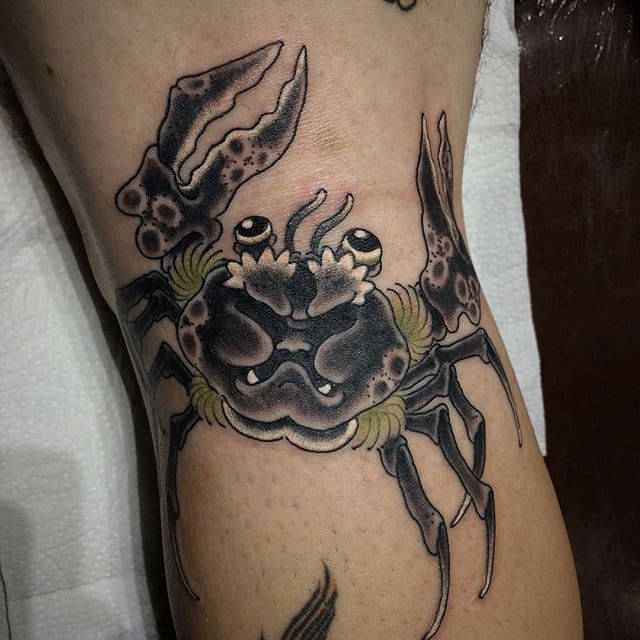 Tatuaje Heikegani por Andres Cruces #heikegani #heikeganitattoo #japanesecrab #japanesecrabtattoo #japanese #crab #AndresCruces