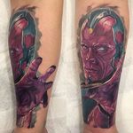 Vision Tattoo by @dean_ink2009 #Vision #Marvel #Avengers #Comics