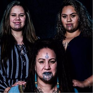 Benita with her daughters, Honey and Anahera, photo by Stephen Langdon for Broadly. #maori #tamoko #culture #women #newzealand #moko #tradition