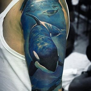 Killer whale, by Cyril Matusevich (via IG—renortattoo)  #realism #portraits #realistic #Russian