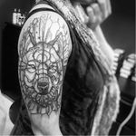 Wolf tattoo by Krusty Cola #KrustyCola #graphic #blackwork #sketch #wolf #blckwrk #animal