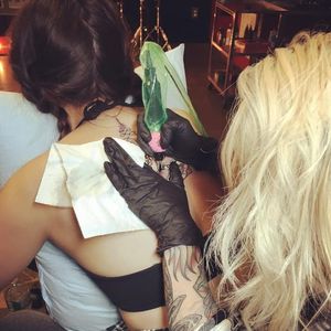 Megan tattooing her little sister - for the first time! #MeganMassacre #tattooartist #tattoomodel #nyink #realitytv #megandreamtattoo #meganmassacrecontest #meganmassacretattoo #gritnglory