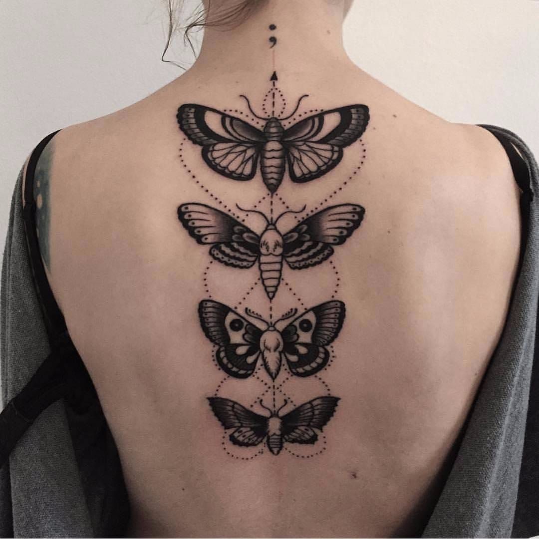 half butterfly half moth done by mimin at ching tattoo flushing ny  r tattoos