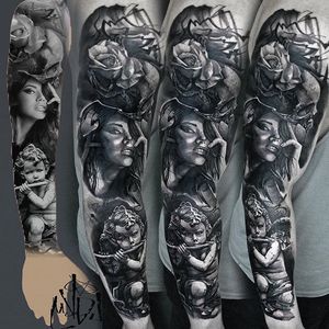 Tattoo by Maksims Zotovs #BlackandGrey #BlackandGreyRealism #RealismTattoos #BlackandGreyTattoos #MaksimsZotovs