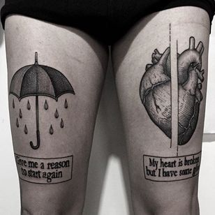 Umbrella ad Heart Tattoo por Luca Cospito #blackwork #blackworkartist #blackink #darkart #darkartist #spanishartist #LucaCospito