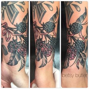Prickly blackberry branch by Betsy Butler. #fruit #blackberry #berry #neotraditional #BetsyButler