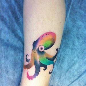 Psychedelic tattoo by Ann Lilya #AnnLilya #colorful #octopus