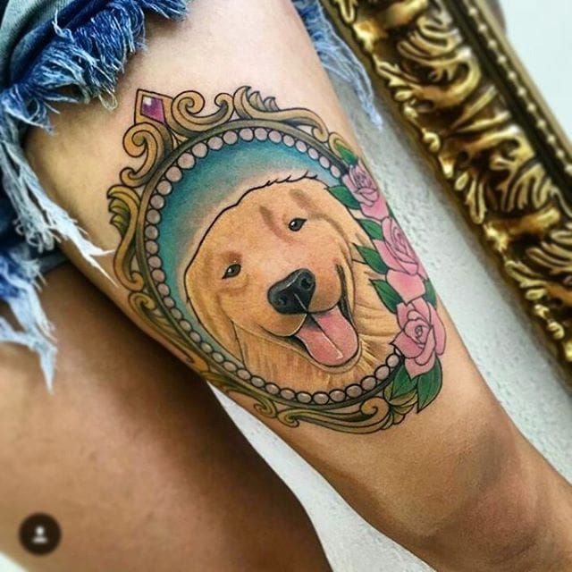 40 Golden Retriever Tattoo Designs For Men  Dog Ink Ideas  Dog tattoos  Geometric dog tattoo Golden retriever tattoo